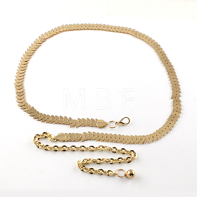 Iron Chain Belts with Aluminum End Chains AJEW-R051-01-1