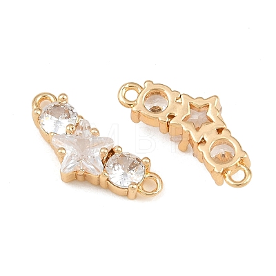 Brass Pave Clear Cubic Zirconia Connector Charmss CU-CBA804C-15G-1