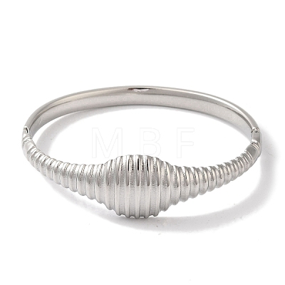 304 Stainless Steel Grooved Hinged Bangles for Women BJEW-I315-16P-1