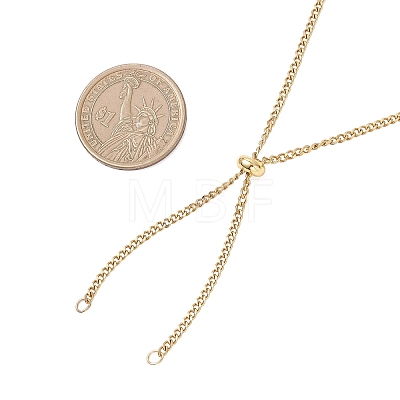 304 Stainless Steel Twisted Chain Curb Chain Slider Necklaces Making AJEW-JB01487-01-1