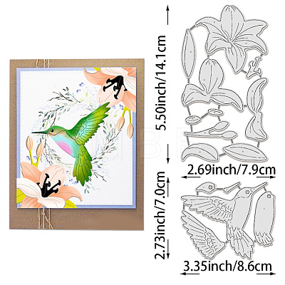 Hummingbird Carbon Steel Cutting Dies Stencils DIY-WH0309-1364-1