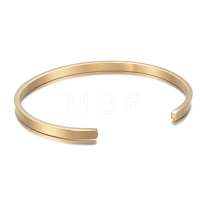 Ion Plating(IP) 304 Stainless Steel Cuff Bangles LS-BJEW-K173-02G-1