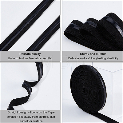 Imitation Nylon Flat Elastic Non-slip Band OCOR-WH0089-02A-01-1