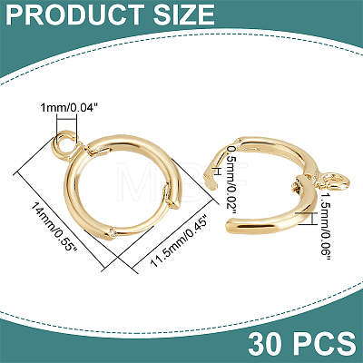   30Pcs Brass Huggie Hoop Earring Findings FIND-PH0008-65-1