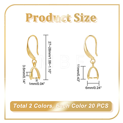   4 Sets 2 Colors Brass Smooth Earring Hooks EJEW-PH0001-22-1