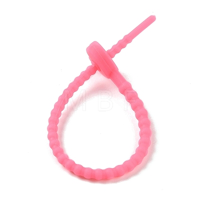 Heart Shape Silicone Cable Zip Ties AJEW-C034-02-1