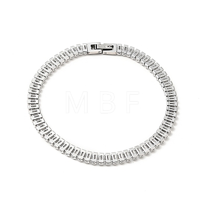 Clear Cubic Zirconia Tennis Bracelet BJEW-E009-03P-1