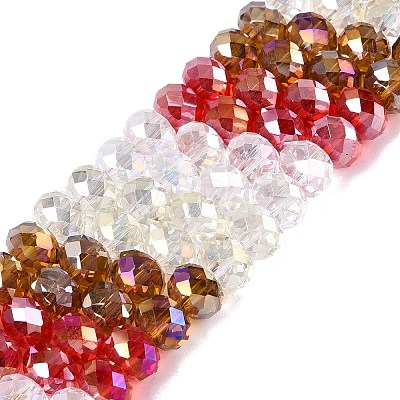 Electroplate Transparent Glass Beads Strands EGLA-N022-16A-A01-1