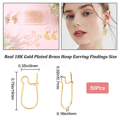 50Pcs Brass Hoop Earring Findings KK-CN0002-14-1