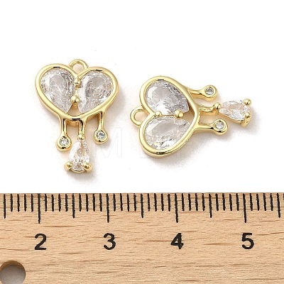 Brass with Glass Rhinestone Pendants KK-H455-27G-1