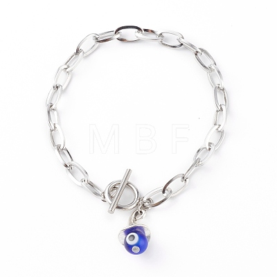 Lampwork Charm Bracelets BJEW-JB06191-1