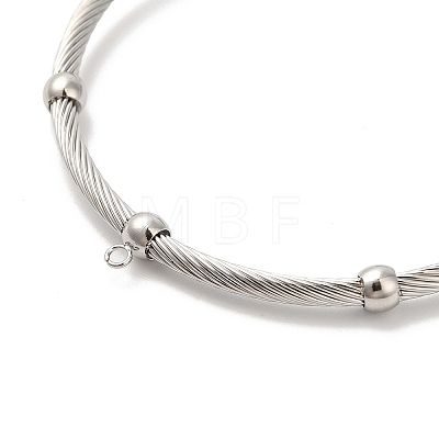 304 Stainless Steel Twisted Bangle Makings BJEW-L682-031P-1