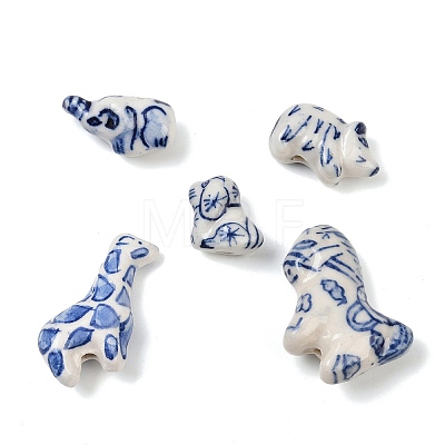 Animal Theme Blue and White Porcelain Beads PORC-Z007-05-1