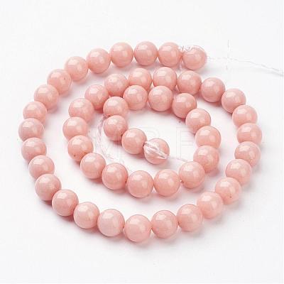 Natural Mashan Jade Round Beads Strands G-D263-8mm-XS22-1