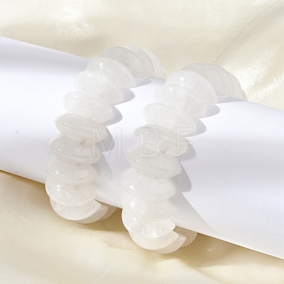 Bicone Natural Quartz Crystal Beads Stretch Bracelets for Women Men BJEW-C097-05J-1