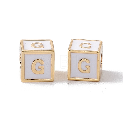 Rack Plating Brass Enamel Beads KK-B060-04G-04G-1