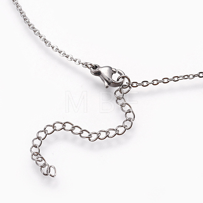 304 Stainless Steel Pendant Necklaces NJEW-L151-01P-1