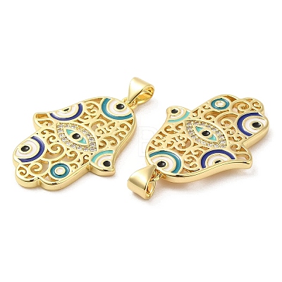 Brass Pave Cubic Zirconia  Pendants KK-Z028-19G-1