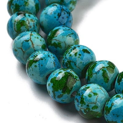 Synthetic Turquoise Dyed Beads Strands G-E594-24M-1