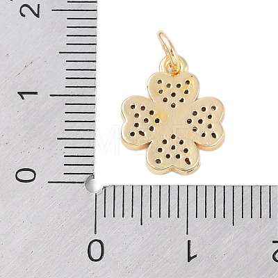 Rack Plating Brass Micro Pave Clear Cubic Zirconia Charms X-KK-Z060-13G-1