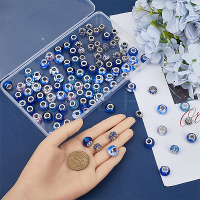 120Pcs 12 Styles Resin European Beads FIND-SC0010-24B-1