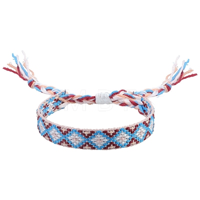 Rhombus Polyester Braided Cord Bracelet PW-WG31997-11-1