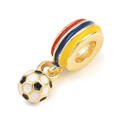 Sports Brass Enamel European Dangle Charms KK-CBAEBFB-05G-1