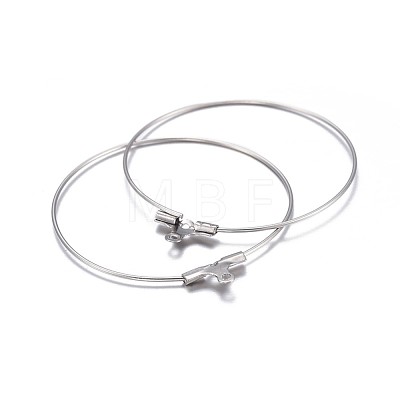 316 Surgical Stainless Steel Hoop Earring Findings X-STAS-P238-09P-04-1
