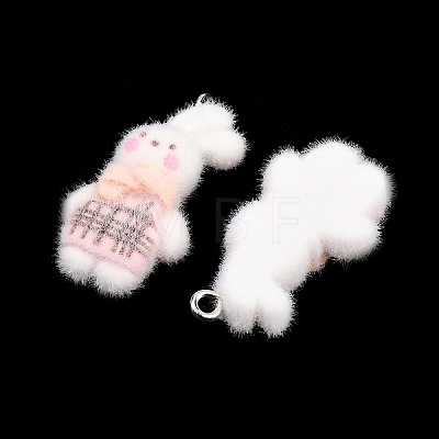 Flocking Opaque Resin Pendants LS-RESI-P053-04A-P-1