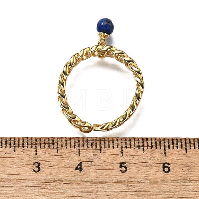 Brass Curb Chain Cuff Rings for Women RJEW-Z085-03G-07-1