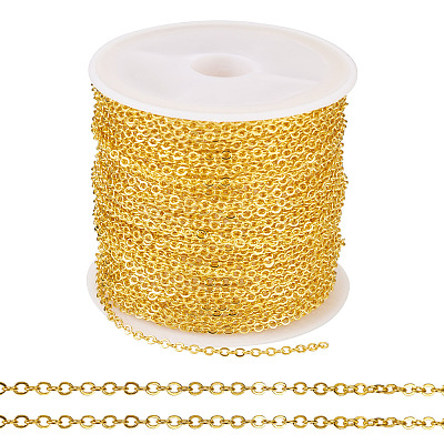 Brass Coated Iron Flat Cable Chains CH-TAC0007-01G-1