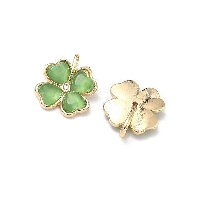 Brass Micro Pave Cubic Zirconia Pendants KK-G557-28KCG-1