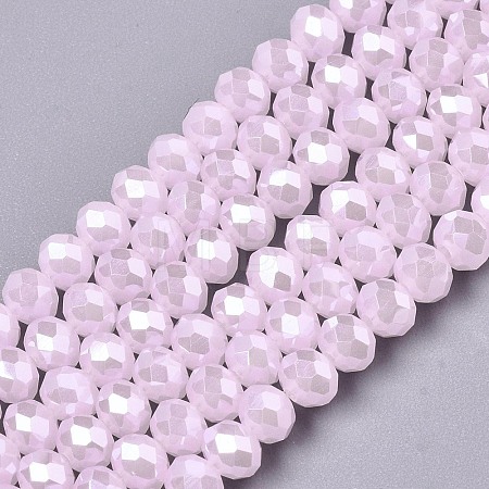 Electroplate Glass Beads Strands EGLA-A034-J8mm-A09-1
