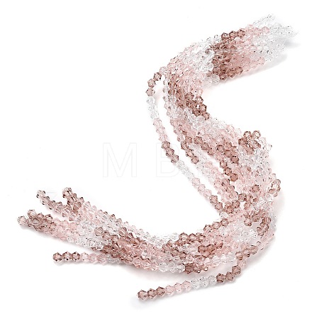 Transparent Gradient Color Glass Beads Strands GLAA-F131-01B-04-1