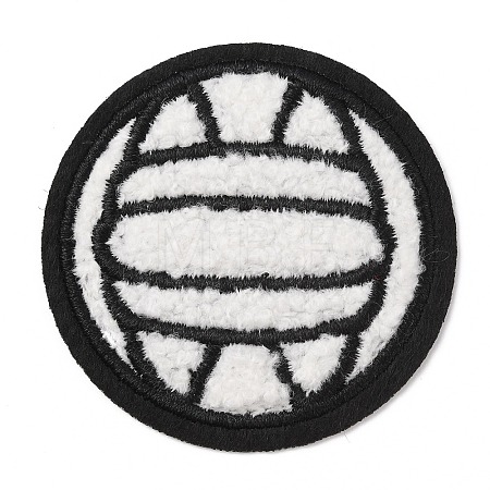 Sports Ball Theme Computerized Towel Fabric Embroidery Iron on Cloth Patches PATC-WH0007-23E-1