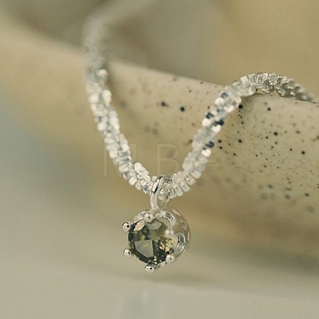 925 Sterling Silver Micro Pave Cubic Zirconia Pendant Necklaces for Women FS-WGB436F-01-1