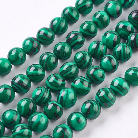 Synthetic Malachite Beads Strands TURQ-P028-04-8mm-1