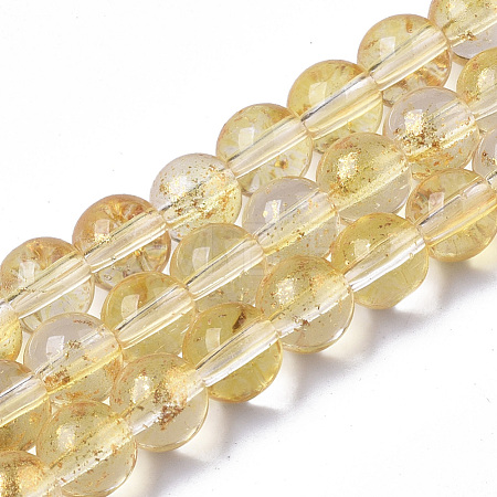 Transparent Spray Painted Glass Bead Strands GLAA-N035-03B-B08-1