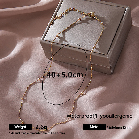 304 Stainless Steel Ball Boston Link Chain Necklaces for Women PU1491-6-1