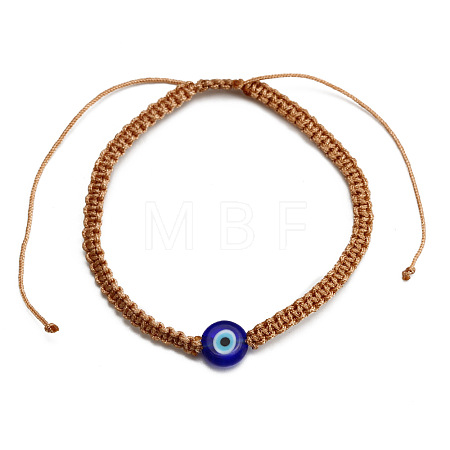 Evil Eye Lampwork Bead Braided Bead Bracelets NE0234-5-1
