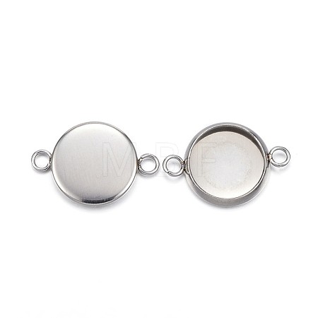 Tarnish Resistant 304 Stainless Steel Cabochon Connector Settings STAS-G127-14-10mm-P-1