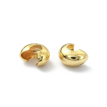 Brass Crimp Beads Covers KK-P232-14G-1