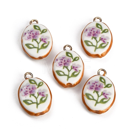 Printed Handmade Porcelain with Brass Pendants PR-CBAB520-07A-1