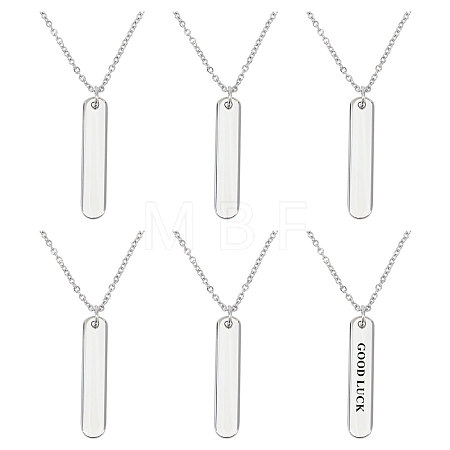 6Pcs 304 Stainless Steel Pendant Necklace NJEW-CA0001-20P-1