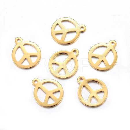 201 Stainless Steel Pendants STAS-O110-05G-1