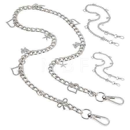 3Pcs Alloy Twisted Chain Bag Strap AJEW-FH00023-1