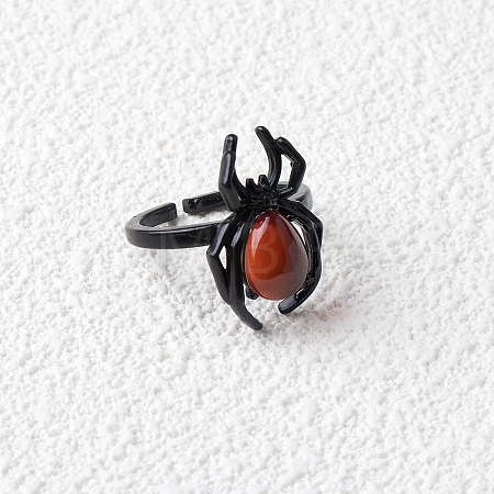Natural Carnelian Spider Open Cuff Rings PW-WGC70E9-18-1