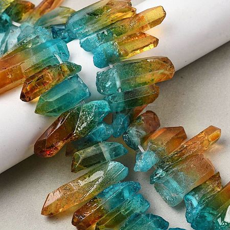 Two Tone Natural Quartz Crystal Beads Strands G-Z131-K01-05-1