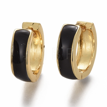 Brass Huggie Hoop Earrings EJEW-F260-05A-G-1
