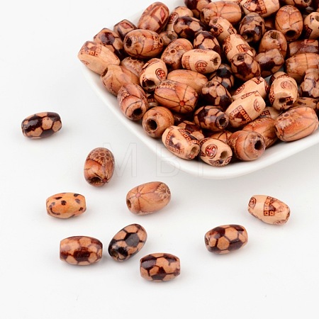 Printed Natural Wood Beads X-WOOD-R247-M-1